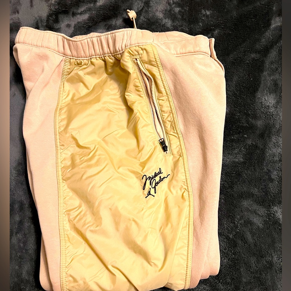 Jordan Cream and Yellow Sweatpants